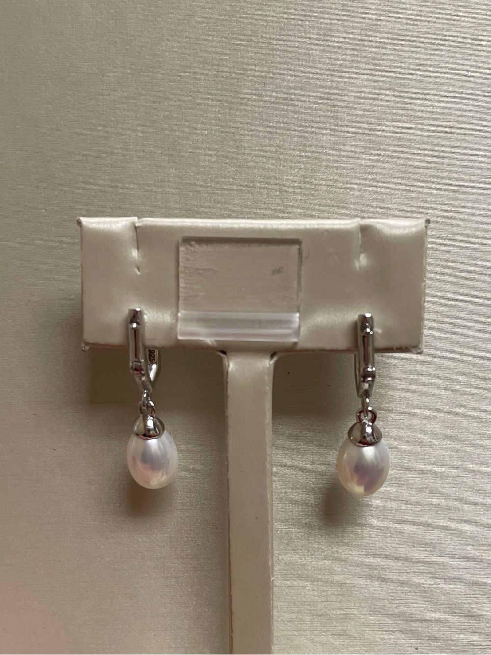 NWOT Monica Rich Kosann Sterling Silver, White Sapphire & Pearl Drop Earrings
